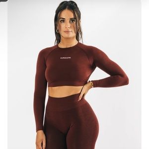 Amplify Long Sleeve Crop Top COPPER